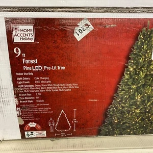 9 ft. Pre-Lit LED Forest Pine Artificial Christmas Tree T13 - Picture 1 of 2