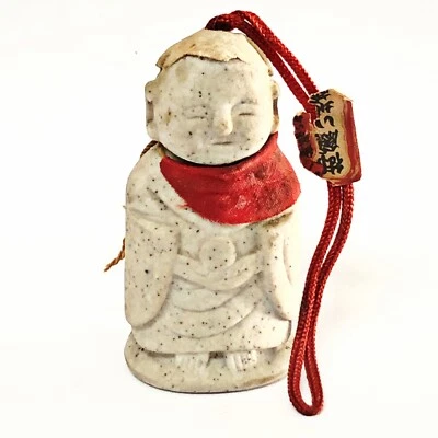 Japanese Jizo Bosatsu Monk OjizouSama Stone Statue Shinto Shrine Buddhist J15 - Image 1 of 4
