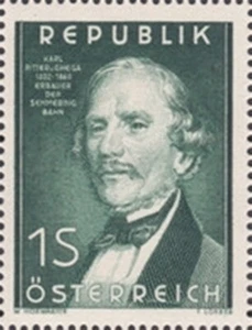 1952 AUSTRIA ÖSTERREICH UNIFICATO 810 KARL RITTER POSTFRISCH MNH ** - Picture 1 of 1