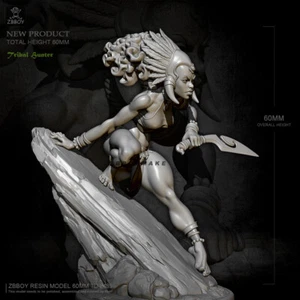 60mm Female Warrior Primitive Huntress Resin Figure Model Kits Unpainted YUFAN - Picture 1 of 6