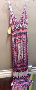 $68 Nuevo con etiquetas Vintage Havana Cuello en V Geométrico Multicolor Vestido Talla M - Imagen 1 de 2
