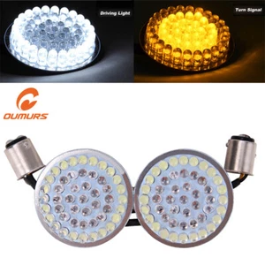 2" Bullet LED Turn Signal Lights 1157 Smoke Lens For Harley Touring Dyna Softail - Picture 1 of 12