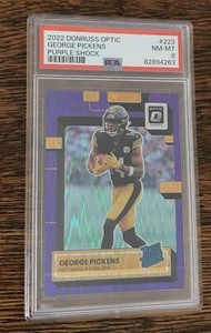 2022 Optic George Pickens Purple Shock ROOKIE PSA 8 NM-MT Pittsburgh Steelers