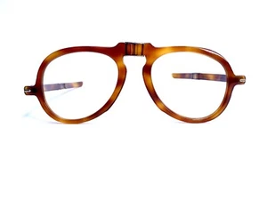 VTG Meyro Brown Amber Tortoise Folding Aviator Eyeglasses France 116 51 16 135 - Picture 1 of 13