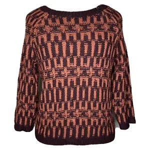 Suéter para mujer Loft Petites marrón mezcla de lana tejido manga larga cuello redondo SP - Imagen 1 de 12