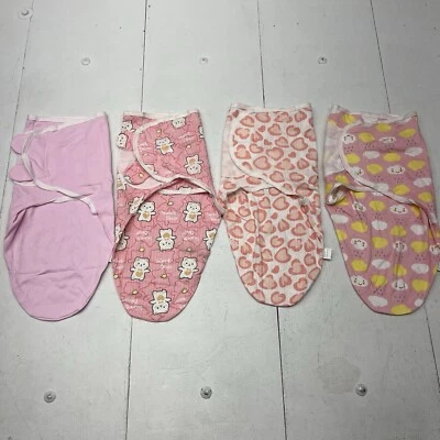 Multicolor Lot Of 4 Sleep Sacks Baby Infant Swaddles 100% Cotton Lightweight - Image 1 of 4