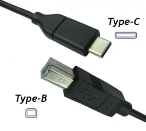 Cable de impresora macho USB tipo C a USB 2.0 tipo B para Epson HP Brother Canon - Imagen 1 de 5