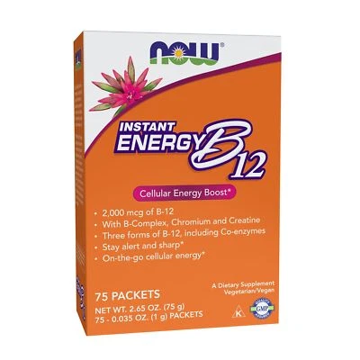 Vitamina B12 Energía Instantánea Naranja Rojo Crema 2000 mcg Acción Rápida Sobre la marcha Foto 1 de 4