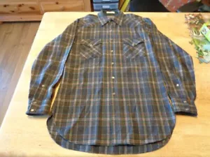 PENDLETON FLANNEL SHIRT SZ MED PLAID PEARL SNAP WOOL HIGH GRADE WESTERN WEAR VG - Picture 1 of 7
