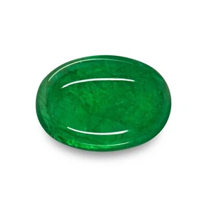 ZAMBIAN Emerald 24.28 Ct. Natural GRASS GREEN Oval Cabochon EXQUISITE - Picture 1 of 4