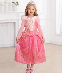Costume Aurora Princess Bella Addormentata Abito Fantasioso - 110 cm 6-7 anni (FD119) - Foto 1 di 4