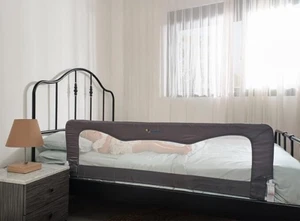 TotCraft Universal Baby & Child Bed Rail Guard, 59"x 23.5" Gray Long Extra Tall - Picture 1 of 4