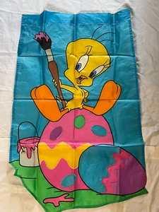 Tweety's Easter Egg Decorative Flag 28” x 44” NCE Vintage - Picture 1 of 2
