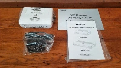 Conmutador externo ASUS GigaX (GX1005B) V4 5 puertos con adaptador de CA, garantía y guía Foto 1 de 3