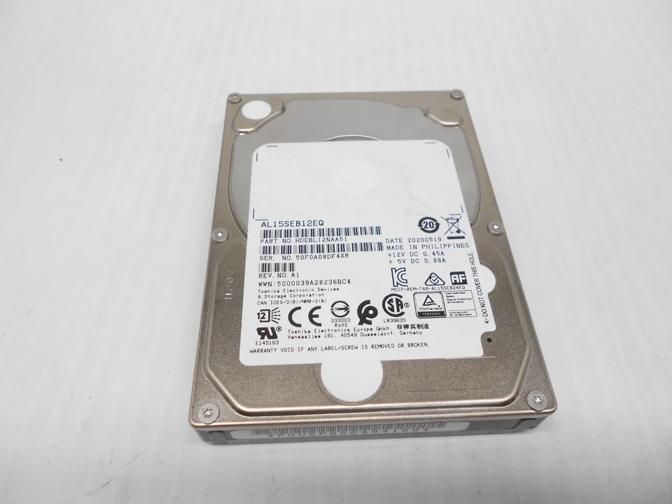 Toshiba 1.2TB 10K 2.5" SAS 12Gb/s 12G Hard Drive Server Storage AL14SEB120N - Image 1 of 1
