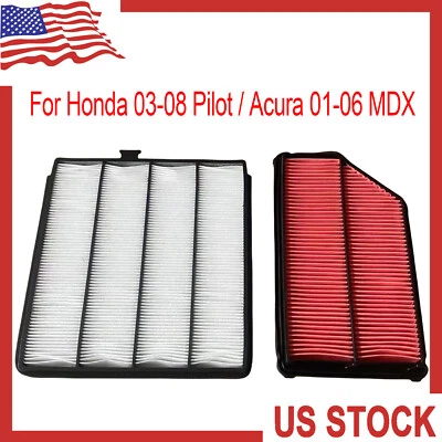 For Honda 2003-08 Pilot / Acura 2001-06 MDX Combo set Engine & Cabin Air Filter Foto 1 de 4