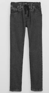 NWT Gap Boys Kids Pull-on Denim Jeans Black adjustable tie front XL 12 - Picture 1 of 2