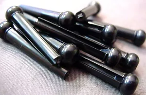 TWO SETS OF BLACK GUITAR BRIDGE PINS - Picture 1 of 3