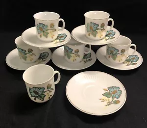 Imperial Porcelain Espresso/Demitasse Coffee Cups/Saucers Set Of 6 Sheng Xing - Picture 1 of 13