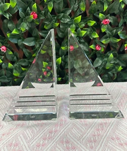 ST LOUIS CRYSTAL BOOKENDS-MADE IN FRANCE - Picture 1 of 6