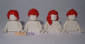 4x Lego Red Male / Female Hair Pieces NEW - Picture 1 of 1