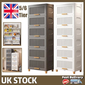 5/6 Tier Storage Cabinet Stackable Storage Bins Containers Closet Organizers - Picture 1 of 15