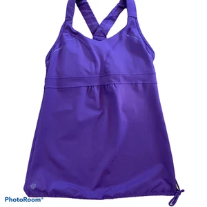 Athleta Horizon Tank Top Racerback Purple Shelf Bra - Size Small Tall - Picture 1 of 8