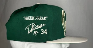 Mitchell & Ness NBA Milwaukee Bucks Cropped XL Antetokounmpo Auto Snapback Hat - Picture 1 of 10