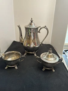 International Silver Company Teiera ISCO Teiera Zuccheriera Creamer Set PATINA - Foto 1 di 6