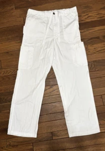 Carhartt Force Scrub Pants White Nursing Medical Dental Bottoms Cargo 33x29 - Picture 1 of 5