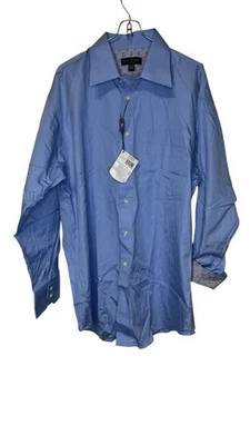 Camisa de vestir Ted Baker para hombre puños flexibles abatibles azul claro algodón talla 16-32/33 nuevo con etiquetas Foto 1 de 4