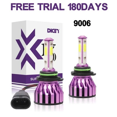 4-Sided Headlight 9006 9012 HB4 LED Bulbs 2000W 300000LM 2019 New Super Bright - Image 1 of 4