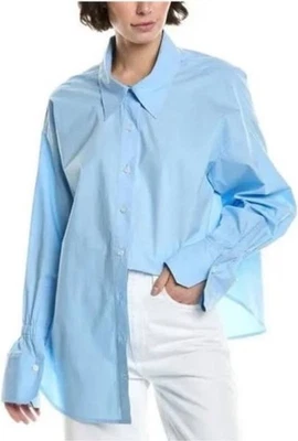 A.L.C. Camisa Monica Top Abotonada Azul Claro Algodón Talla 6 NUEVA CON ETIQUETAS $325 ALC Foto 1 de 4