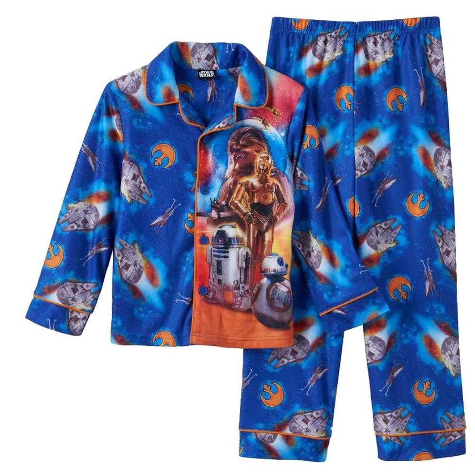 Star Wars Niños Azul El Despertar de la Fuerza Pijama Franela Ropa de Dormir Conjunto 4 Foto 1 de 1