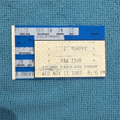 11/11/1987 Эдди Мерфи «Raw Tour» билет заглушка, форум Лос-Анджелес  - Изображение 1 из 2