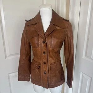 Vintage 60er Jahre Wilsons braune Echtlederjacke Damen Größe 6 - Bild 1 von 13