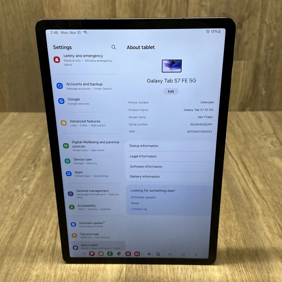 Samsung Galaxy Tab S7 FE 5G 12.4" T738U 64GB - Image 1 of 4