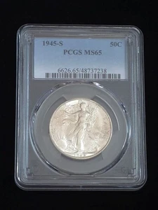 1945-S Walking Liberty Silver Half Dollar PCGS Graded MS65 #48737238 - Picture 1 of 4