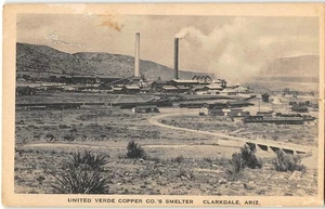 1910er Postkarte CLARKDALE, ARIZONA United Verde Copper Co.s Schmelzbergbau - Bild 1 von 2