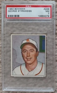 1950 Bowman #249 George Stirnweiss PSA 7 Browns - Bild 1 von 2
