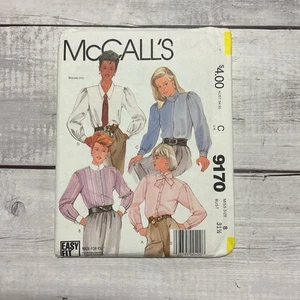 Chemise McCalls 9170 motif couture manches longues col options taille 8 UNCUT - Photo 1/4
