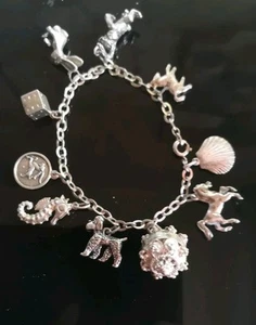 ♥ VINTAGE ♥ Bettel-Armband - 835er Silber - 10 Anhänger - 60er Jahre - Bild 1 von 9
