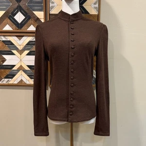 Vintage Ralph Lauren Wool Jersey Blazer Jacket Dark Brown Medium - Picture 1 of 14