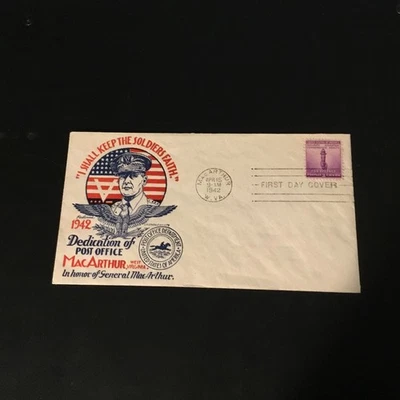 1942 WWll PATRIOTIC STAEHLE/ FLEETWOOD COVER IN HONOR OF General MacArthur. USA  - Image 1 of 2