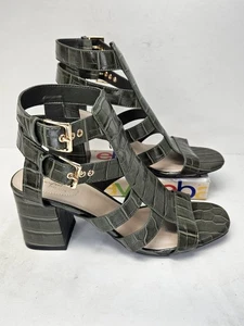 Est 1946 Damen-Gladiator-Sandale grün Tiermotiv Blockabsatz Schnalle 11 - Bild 1 von 7