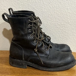 Botas de cuero militares con cordones de cuero de combate negras Frye para hombre talla 7,5 D - Imagen 1 de 8