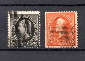 US 1890 vecchi francobolli 30/90 centesimi definitivi (Michel 70/71) usati - Foto 1 di 2
