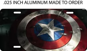 CAPTAIN AMERICA SHEILD LOGO MATRÍCULA FRONTAL PARA AUTO 12X6 ALUMINIO NUEVO 3 - Imagen 1 de 1