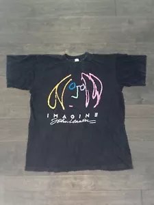 T-shirt vintage 1988 John Lennon Imagine L XL autoritratto 2 lati anni '80 - Foto 1 di 9