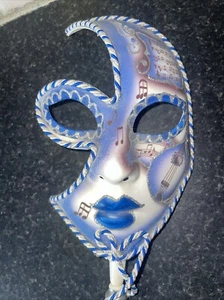 Venezia Italy La Maschera del Galeone Hand Mask On Stick 48 cm Long - Picture 1 of 14
